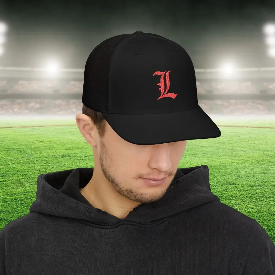 East Bay Legends embroidered snapback in black with a red L