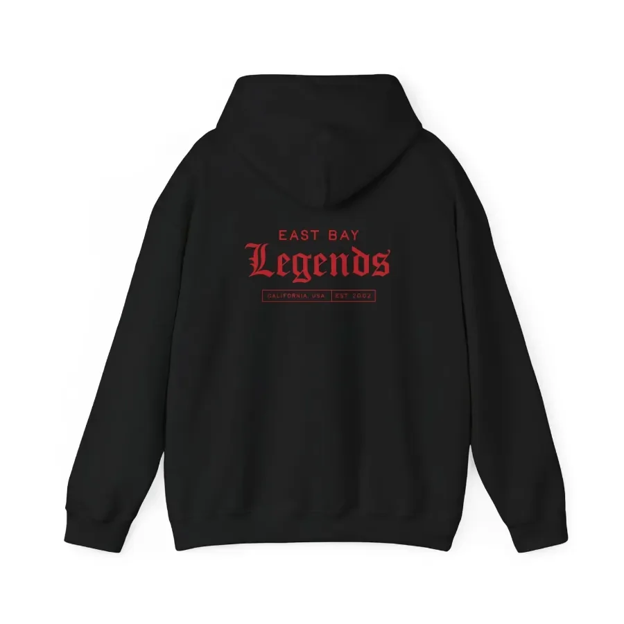 Adult hoodie with the East Bay Legends wordmark